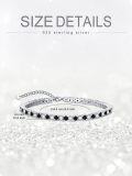wholesale Sterling Silver Tennis Bracelet with Birthstones 6+2 Inch - Rhodium Plated-0-7