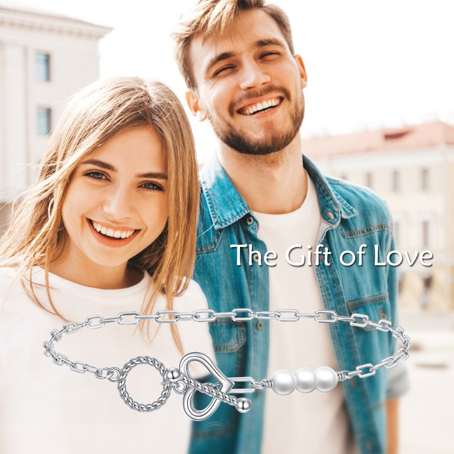 925 Sterling Silver Baroque Pearl Infinity Toggle Clasp Bracelet with 4mm Beads and Chunky Links - Elegant Handcrafted Jewelry for Women (Length: Adjustable)-0-5