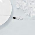 wholesale 925 Sterling Silver Rectangle Black & White Shell Charm Link Bracelet-0-3
