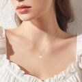 wholesale 14K Gold Leaf Pendant with White Freshwater Cultured Pearl and Cubic Zirconia Chain - 18 Length-0-2