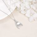 wholesale 925 Sterling Silver Freshwater Pearl Wishbone Pendant Necklace s for Her-0-4