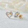 wholesale 10K Gold Heart-Shaped Love Moissanite Stud Earrings-0-4