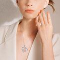 wholesale 925 Sterling Silver CZ Love You Mom Mother Daughter Heart Pendant Necklace-0-3