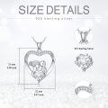 wholesale 925 Sterling Silver Crystal Heart Pendant with Mother and Child Design for Women's s-0-1