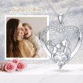 wholesale 925 Sterling Silver Crystal Heart Pendant with Mother and Child Design for Women's s-0-5