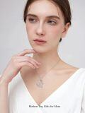 wholesale 925 Sterling Silver Rose Flower Love Knot MOM Pendant Necklace for Women Gifts-0-1