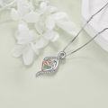 wholesale 925 Sterling Silver Mother and Child Heart Shape Pendant Necklace with Moissanites for Women-0-4