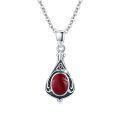 wholesale 925 Sterling Silver Red Jasper Teardrop Pendant Necklace Gifts for Women and Moms-0-0