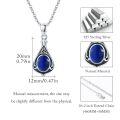 wholesale 925 Sterling Silver Blue Stone Celtic Knot Teardrop Pendant Necklace-0-1