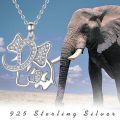 wholesale 925 Sterling Silver Celtic Knot Elephant Pendant Necklace with Cubic Zirconia for Women and Girls-0-5