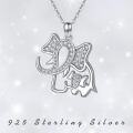 wholesale 925 Sterling Silver Celtic Knot Elephant Pendant Necklace with Cubic Zirconia for Women and Girls-0-6