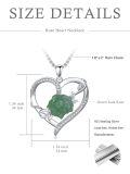 wholesale 925 Sterling Silver Heart-Shaped Necklace w/ Green Jade Rose & Cubic Zirconia Stones for Women-0-1