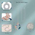 wholesale Sterling Silver Zircon  Pink Heart A Z Collar for Women Gift - Rhodium And Rose Gold Plated-0-27