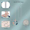 wholesale Sterling Silver Zircon  Pink Heart A Z Collar for Women Gift - Rhodium And Rose Gold Plated-0-34