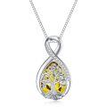 wholesale 925 Sterling Silver Birthstone Valentine s Day Tree of Life Teardrop Necklace-0-14