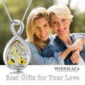 wholesale 925 Sterling Silver Birthstone Valentine s Day Tree of Life Teardrop Necklace-0-18