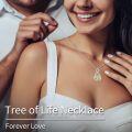 wholesale 925 Sterling Silver Birthstone Valentine s Day Tree of Life Teardrop Necklace-0-19