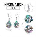 wholesale 925 Sterling Silver Abalone Shell Tulip Drop Earrings with Pink and Green Stripes for Women-0-1