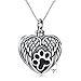 wholesale 925 Sterling Silver Paw Print Angel Wings Heart Cremation Keepsake Pendant Necklace with Funnel and Fill Tool - Pet Memorial Jewelry-0-2