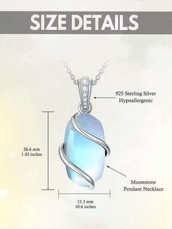 Sterling Silver Infinity Moonstone Pendant Necklace-1