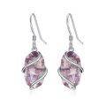 wholesale Sterling Silver Drop Earrings with Gemstone Dainty Jewelry Gift for Women - Rhodium Plated-0-14