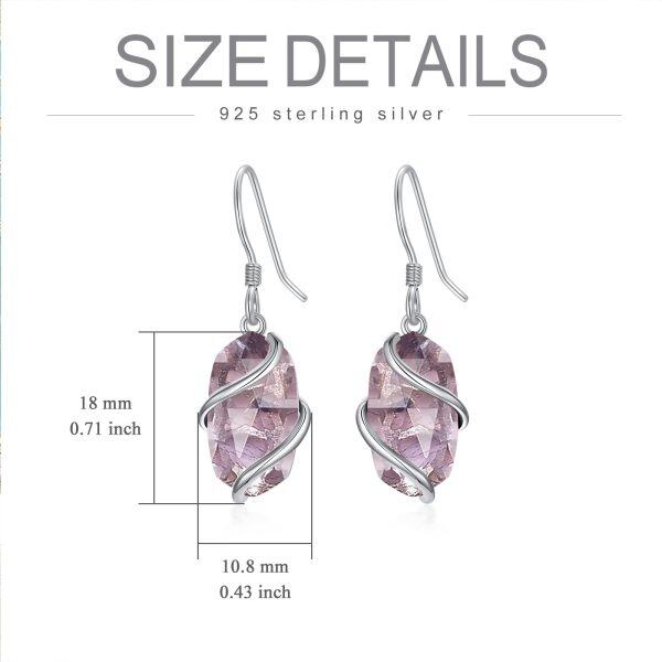 Sterling Silver Infinity Amethyst Dangle Earrings-1