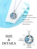 wholesale 925 Sterling Silver Blue Crystal Mother & Baby Turtles Pendant Necklaces Ocean s for Women and Girls-0-1