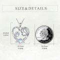 wholesale 925 Sterling Silver I Love You Forever Mom & Daughter Moonstone Heart Pendant Necklace-0-1