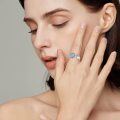 wholesale 925 Sterling Silver Non-Precious Metal Moonstone Anxiety Spinner Ring for Women - Adjustable Lotus Flower Stress Relief Ring with Blue Stones and White Stone Accent-0-14