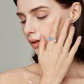 wholesale 925 Sterling Silver Non-Precious Metal Moonstone Anxiety Spinner Ring for Women - Adjustable Lotus Flower Stress Relief Ring with Blue Stones and White Stone Accent-0-15