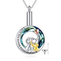 wholesale 925 Sterling Silver Crystal Elephant Cremation Urn Necklace for Ashes Keepsake s for Women- Tri