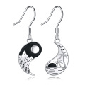 wholesale 925 Sterling Silver Yin Yang Earrings with Palm Trees and Mountains Design for Women-0-0