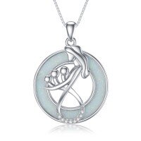 wholesale 925 Sterling Silver White Fire Opal Infinity Love Mom & Baby Pendant Necklace Mothers Day Gifts for Women Girls- Rhodium Plated