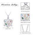 wholesale 925 Sterling Silver Multi-Color Stone Celtic Knot Love Heart Pendant Necklaces for Women Girls Gifts Jewelry-0-1