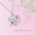 wholesale 925 Sterling Silver Multi-Color Stone Celtic Knot Love Heart Pendant Necklaces for Women Girls Gifts Jewelry-0-5