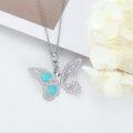 wholesale 925 Sterling Silver Amazonite Heart Butterfly Pendant Necklace for Women Valentines Day s-0-4