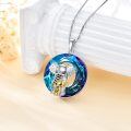 wholesale 925 Sterling Silver Blue Crystal Elephant Pendant Necklace for Women Gifts-0-3