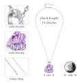 wholesale 925 Sterling Silver Purple Crystal Heart Name Pendant Necklace for Women Mothers Day Gifts-0-1