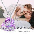 wholesale 925 Sterling Silver Purple Crystal Heart Name Pendant Necklace for Women Mothers Day Gifts-0-2