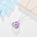 wholesale 925 Sterling Silver Purple Crystal Heart Name Pendant Necklace for Women Mothers Day Gifts-0-3