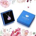 wholesale 925 Sterling Silver Purple Crystal Heart Name Pendant Necklace for Women Mothers Day Gifts-0-6