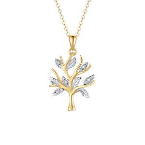 10K Real Gold Tree of Life Pendant Necklace-0