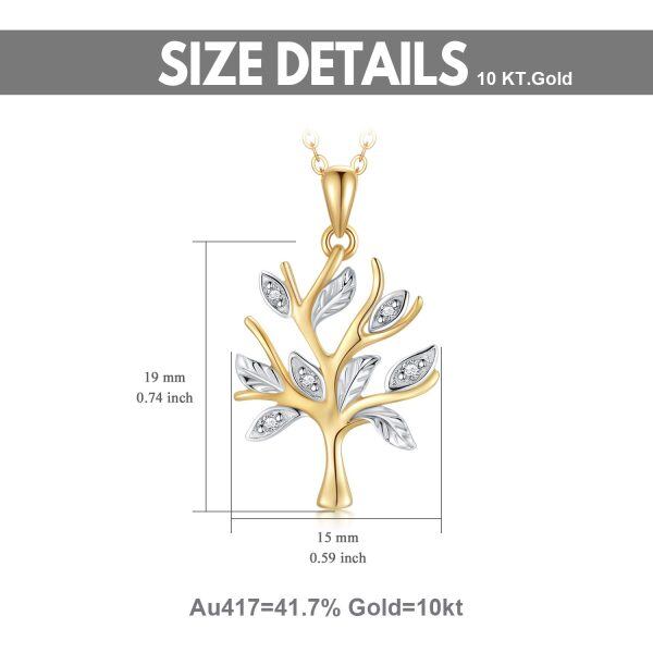 10K Real Gold Tree of Life Pendant Necklace-1