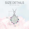 wholesale 925 Sterling Silver White Jade Flower Pendant Necklace for Women Girls s-0-1