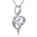 wholesale 925 Sterling Silver 18K Gold Plated Infinity Heart Pendant Necklace with Moissanite and Engraved Message for Women-0-0