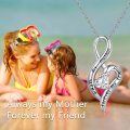 wholesale 925 Sterling Silver 18K Gold Plated Infinity Heart Pendant Necklace with Moissanite and Engraved Message for Women-0-5
