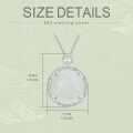 wholesale 925 Sterling Silver White Jade Round Pendant Necklace with Cubic Zirconia Gemstones for Women's Fashion s-0-1
