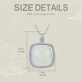 wholesale 925 Sterling Silver Square White Jade Lucky Charm Pendant Necklaces for Women Mothers Day Gifts Valentines Birthdays Jewelry Good Luck Pendants 43mm x 68mm-0-1