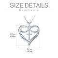 wholesale 925 Sterling Silver Infinity Heart with Cross Pendant Necklace for Women Gifts-0-1