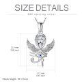 wholesale 925 Sterling Silver Blue Sapphire Egyptian Ankh Pendant Necklaces for Women -0-1